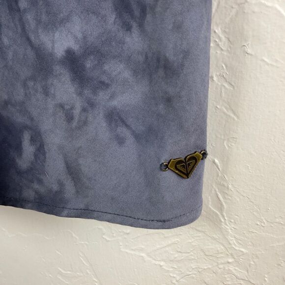 Roxy Gray Blue Tie Dye Sweetheart Sleeveless Strapless Mini Dress 5 - Picture 3 of 5